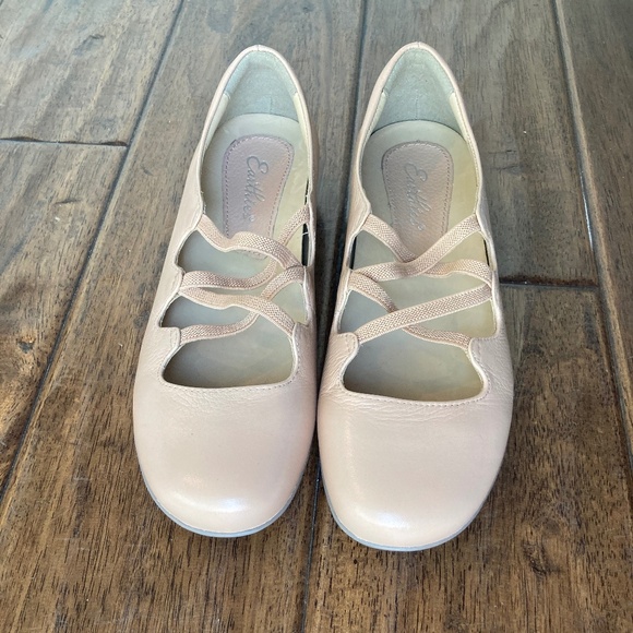 Earthies Shoes Womens 7B Blush Clare Leather Slip On Flats Ballet Straps Comfort - Picture 9 of 10